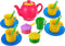 FLORMOON Toy Tea Set, 18-Piece Pretend Play Set with 6 Colors - Includes