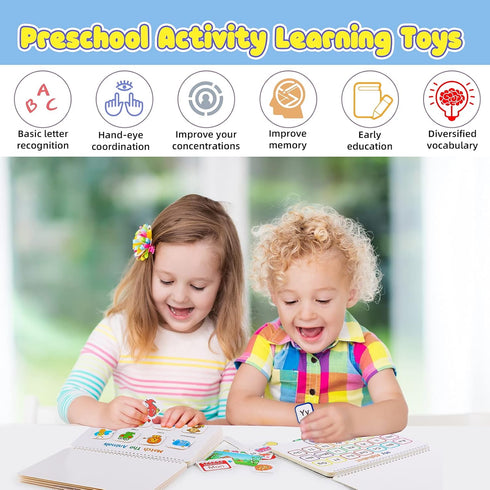 Huijing Montessori Preschool Learning Activities Busy Book - Workbook Activity Binder / Toys for Toddlers, Autism