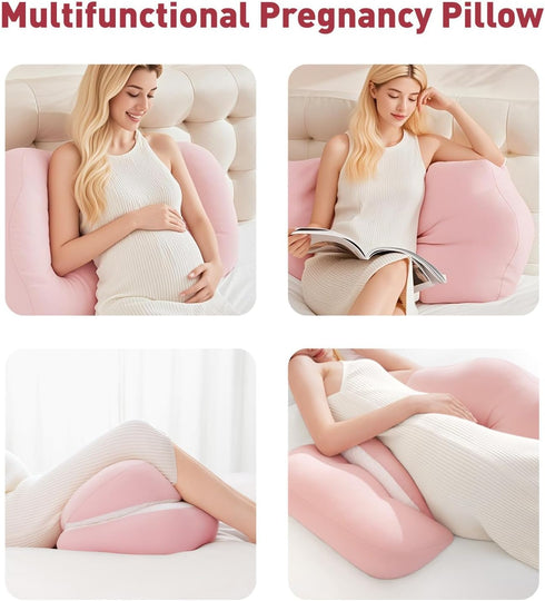 Pregnancy Pillow, Portable Maternity Pillow for Pregnant Women, Travel Wedge Pillow for Side Sleeper, Relief Body