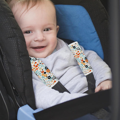 2Pcs Baby Car Seat Neck Cover for Kids, Children Seat Belt Cushion Cute Cartoon Pattern, Comfortable Soft Belt Pads