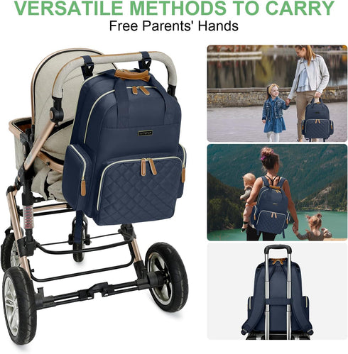 WITSTEP Backpack Diaper Bag with Changing Station, Baby Diaper Bag Organizer for Moms Dads Large Baby Changing Bags