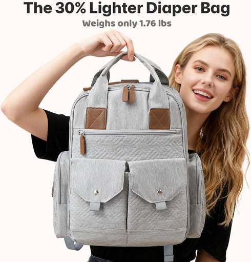 Backpack 4 JSTPRO Diaper Bag - Large Diaper Bag with Portable Changing Pad as Baby Shower Gifts, Lightweight Waterproof