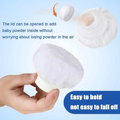2 Sets Body Powder Container - After Bath Baby Powder Case with Fluffy Puff Kit for Home Travel