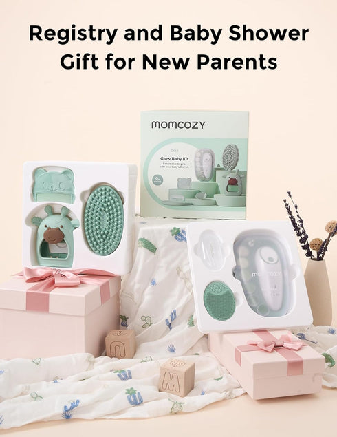 Momcozy Baby Kit, Baby Shower & Registry Essential Kit for Grooming & Cleansing Care, Includes Electric Nail File