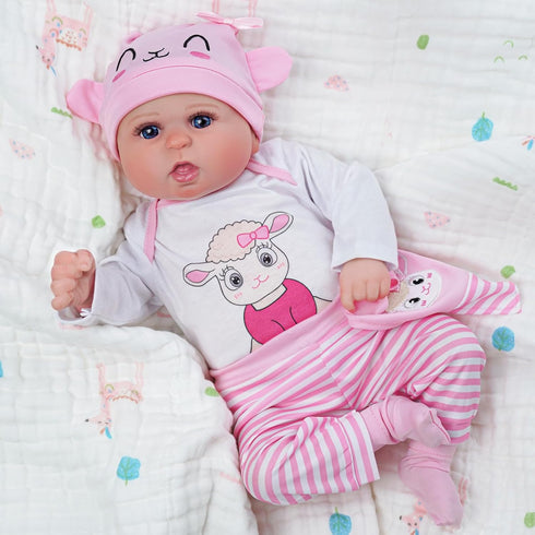 BABESIDE 5Pcs Reborn Baby Doll Clothes - Outfit Accessories Set for 17-22 Inch Dolls