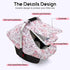 Car Seat Cover Baby Girls, Mink Dot Carseat Covers for Newborn with Breathable Mesh and Sun Shade Window, Warm Stretchy
