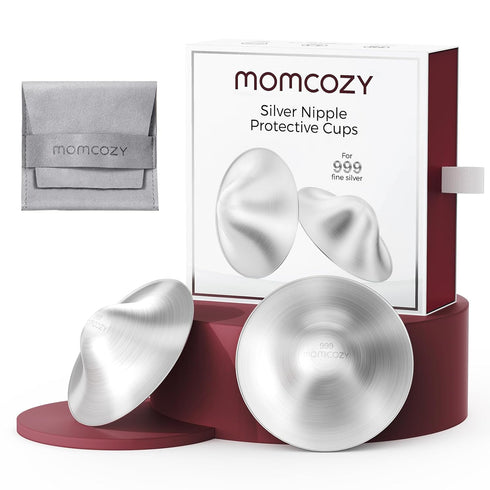 Momcozy 999 Silver Nursing Cups, Hole-Free Design, 999 Silver Nipple Shields, Breastfeeding
