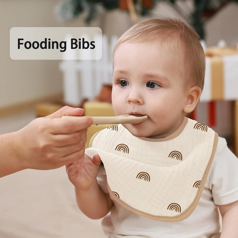 PurlHaven 6 Pack Baby Bandana Bibs, Waterproof Toddler Bib,Soft Cotton Absorbent Baby Bibs for Eating,Drooling,Teething