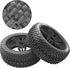 ShareGoo OD 4.52" 1/8 RC Buggy Rubber Tires Tyre w/ 5 Spoke Plastic Rim 17mm Hex Compatible with Arrma Kyosho Exceed RC Traxxas Redcat HSP HPI 1/8 Scale Off Road Car Buggy (Black) by Share Goo