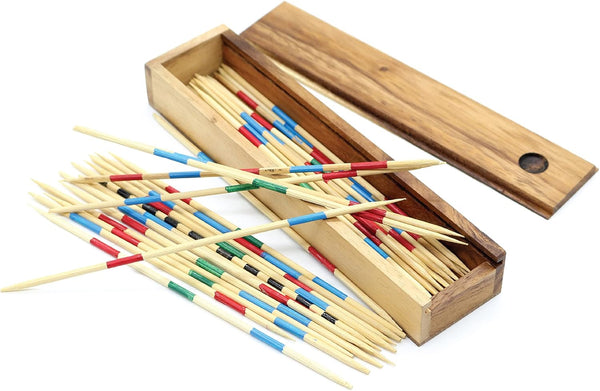 BSIRI Mikado Wooden Pick Up Sticks, Classic Kids Board Game for Family and Teens