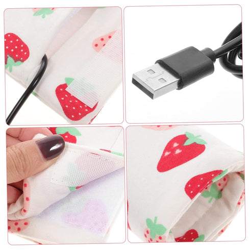 Portable USB Bottle Warmer for Breastmilk Cloth Insulated Heating Bag for Bottles for Travel and Car Use Convenient