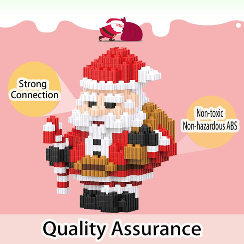 Christmas Micro Blocks Building Set Santa Claus Compatible with Lego - Holiday Present Box for Kids 6-12 Years Old