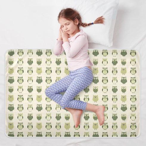 Yoogain 52" 34" Boho Simple Style Owl Green Diaper Mats Highly Absorbent Potty Training Pads Changing Diaper Pads