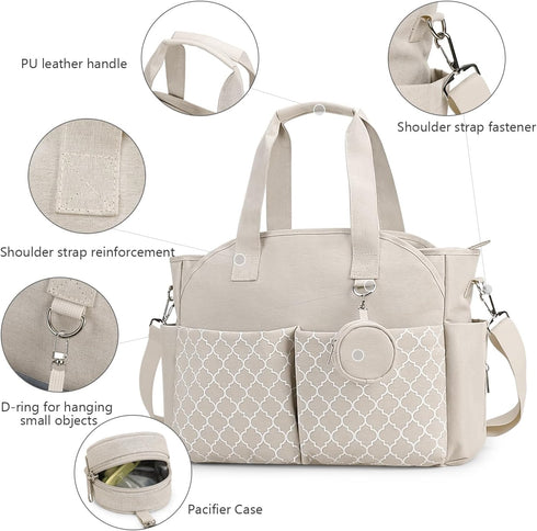 Upgraded Multi-Function Diaper Bag with Changing Station