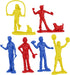 Tim Mee PEOPLE Play Figures - 18pc Playset in Yellow, Red, & Blue - Made in USA