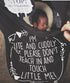 Car Seat 5 in 1 Cover, I'm Cute & Cuddly But Please Don't Touch Little Me (Black)
