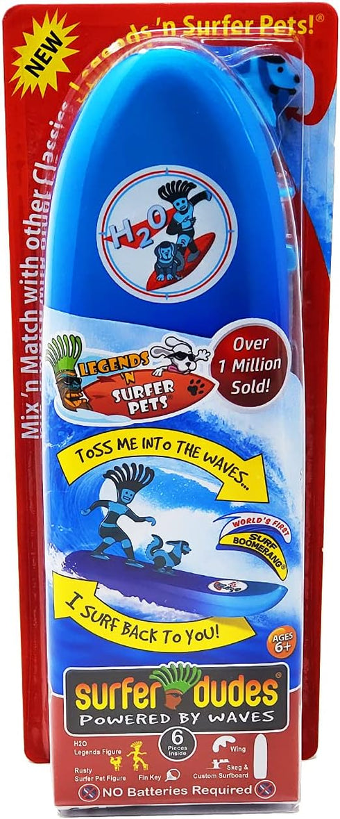 H2O Surfer Dudes Legends & Surfer Pets Wave Powered Mini-Surfer, Pet and Surfboard Beach Toy - and Rusty