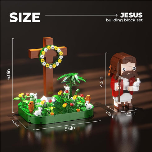 FCEYOUT Set, (354 Jesus Building Block Cross Bible Story Jesus Figures, Creative Christian Toy, Easter, Christian Gift