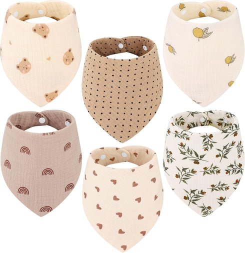 Accmor Muslin Baby Bandana Drool Bibs for Teething & Drooling, for Boys & Girls