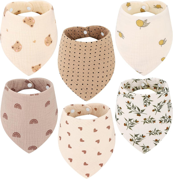 Accmor Muslin Baby Bandana Drool Bibs for Teething & Drooling, for Boys & Girls