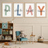 YWJKWLGS 16"x11" Set 4 This Is Where The Fun Stuff Happens Kids Playroom Wall Decor of Nursery Interesting Modren Wood