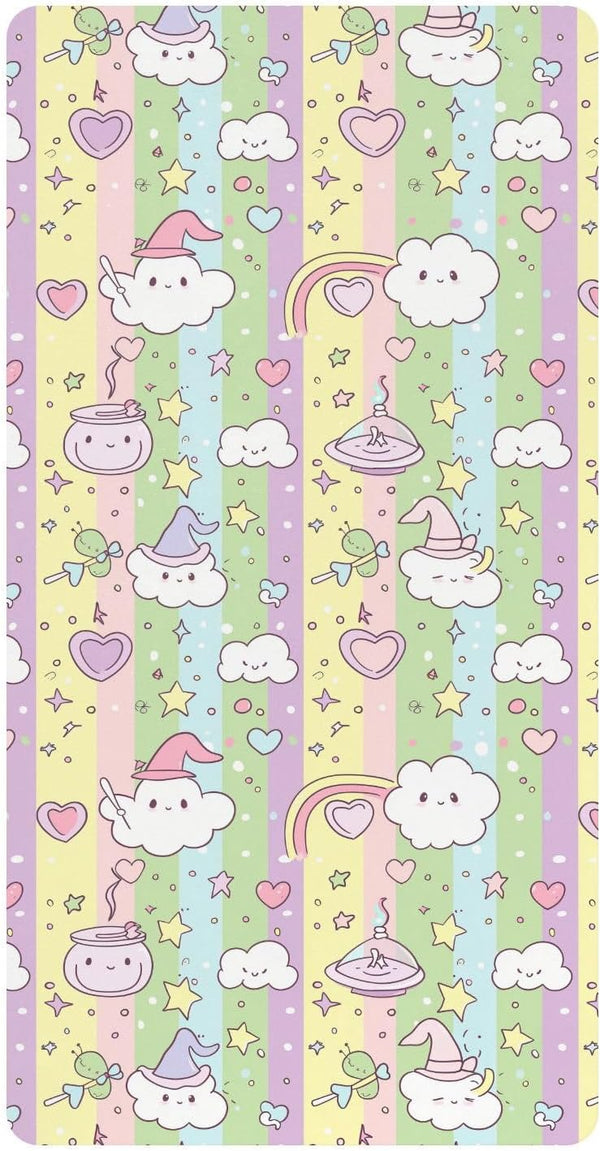 miaozhen Cotton Baby Crib Sheets Soft Breathable Witch Potion Cartoon Newborns Crib Sheet