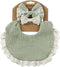 Muslin Baby Bibs Drool Teething Bibs Headband Set, 4-Layer Organic Cotton Lace Waterproof