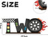 OSNIE Race Car Two Letter Sign Wooden Table Centerpiece, Let’s Go Racing Checkered Theme 2nd Party Supplies Decoration