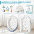 7-in-1 Tummy 0-3-6-9-12-18 Baby Play Mat, Infant Gym Mat for Sensory and Motor Development, Washable & Portable Newborn