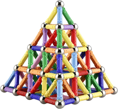210Pcs Magnetic Building Sticks Blocks, STEM Educational Toys for Kids, 3D Construction Toy with Storage Bag