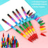12 Pieces Stacking Crayons, DIY Rainbow Pencils, Buildable Crayons for Kids, Colorful Crayon Party Favors