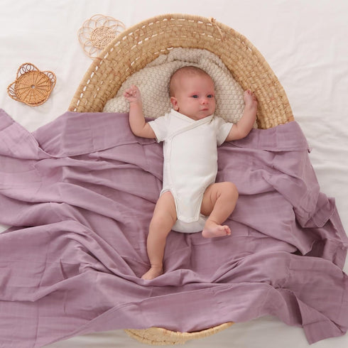 Red & Purple Muslin Swaddle Blanket for Infants