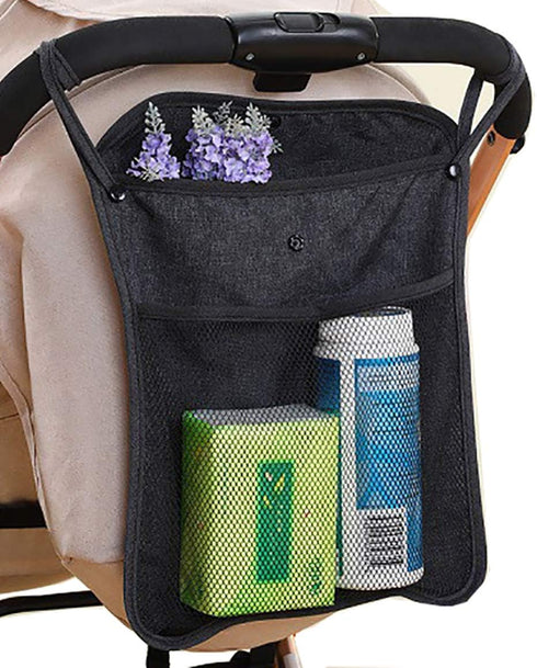 Baby Stroller Organizer, Black, Umbrella Stroller Organizer with Extra Pockets for Snacks, Wipes, Water Bottles