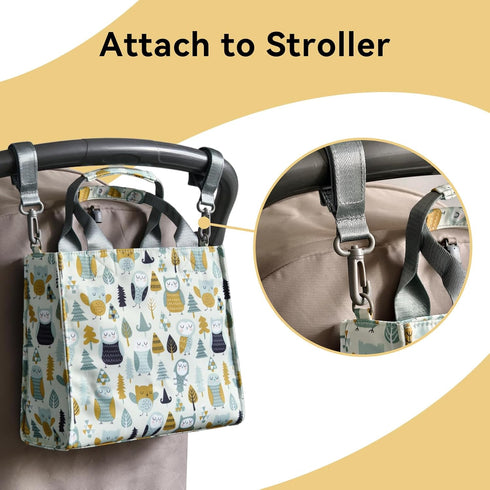 Compact Owl-Themed Waterproof Mini Diaper Bag - Multi-Function Travel Handbag