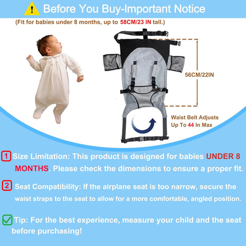 Baby Airplane Bed, Baby Travel Essentials for Flying, Toddler Airplane Seat Extender Must Haves, Plane Portable High