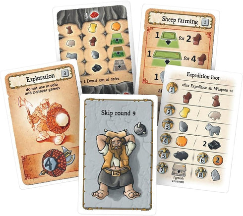 Caverna The Cave Farmers Frantic Fiends Board Game Expansion, Cooperative Farming Strategy Game for Adults