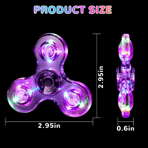1Pcs 4-8 8-12 WELLVO LED Fidget Spinner for Kids Adults, Light up Sensory Fidget Toys for Kids Anxiety Stress Relief