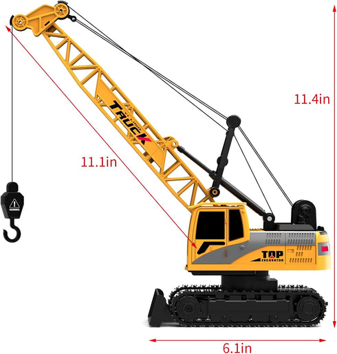Boys,11-Channel 2.4GHz 3 4-7 8 9 10 Dwi Dowellin Remote Control Crawler Crane for RC Construction Crane Toy for Kids