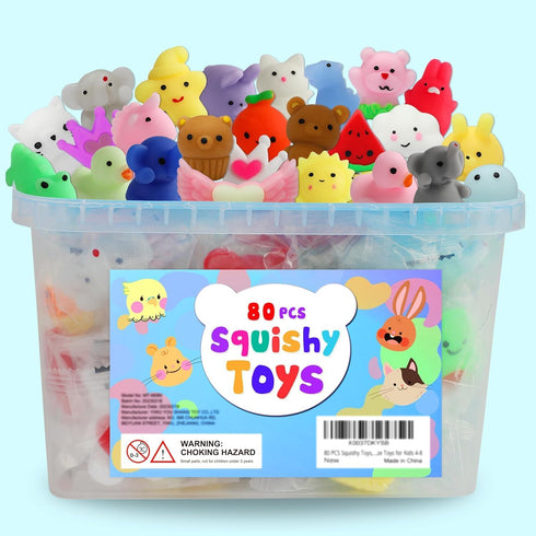 80Pcs Party Favors for Kids 4-8, Kawaii Squishies Mochi Squishy Toy Bulk