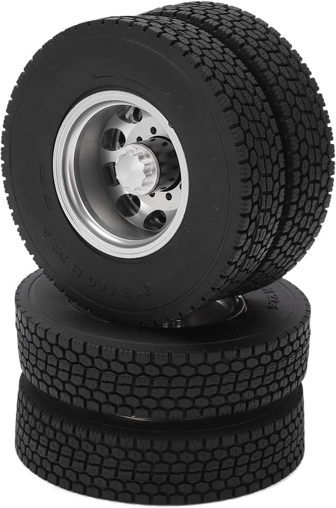 VGEBY 2pcs RC Rear Tires for 1/14 Trailer Truck, Strong Cushioning Performance, 7Mm RC Wheels and Tires
