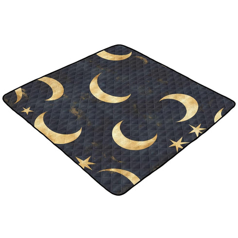 YETTASBIN 50 50 Inch Tummy Moons Stars Baby Play Mat for Floor x - Portable Soft Quilted Crawling Mat Waterproof