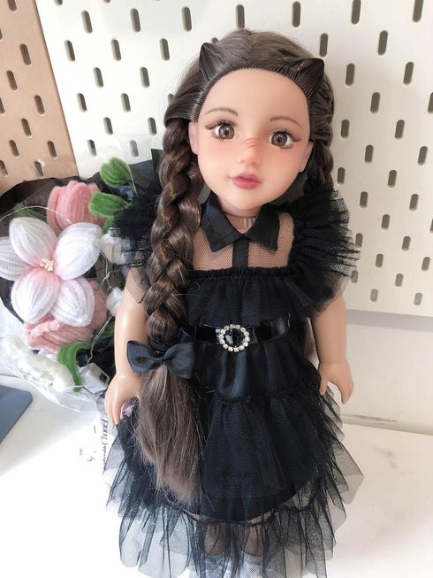 18 Inch Doll Clothes Black Party Dress Costume Accessories for 18 Inch Dolls (Doll NOT Included)
