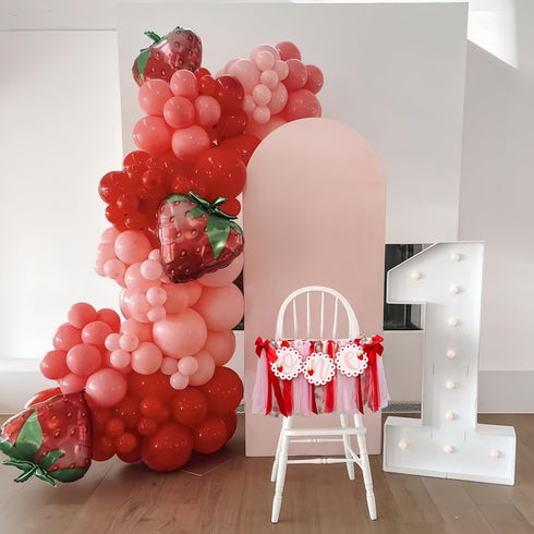 Strawberry One Highchair Banner - Berry First Birthday High Chair Banner, Berry Sweet One Birthday Decorations