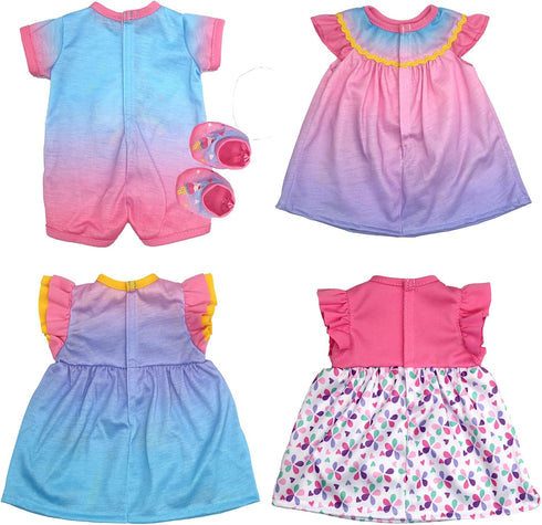 4 Pack Doll Clothes for 13-16 Inch Dolls, Dress Set for 13-16 Inch Dolls