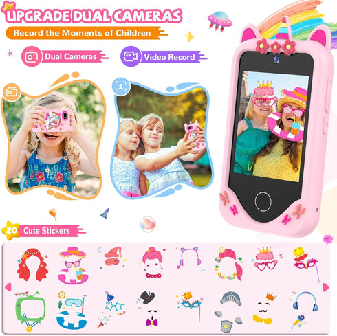 3 4 5 6 2.8 32 Kids Smart Phone for Girls Gifts - Toddler Christmas Birthday Gift for Age Year Old, Kids Cell Phone Toy