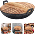 Zerodeko 1 Set 1:12 Miniature Cooking Pot, Mini Wok with Wooden Cover for Dollhouse Cookware