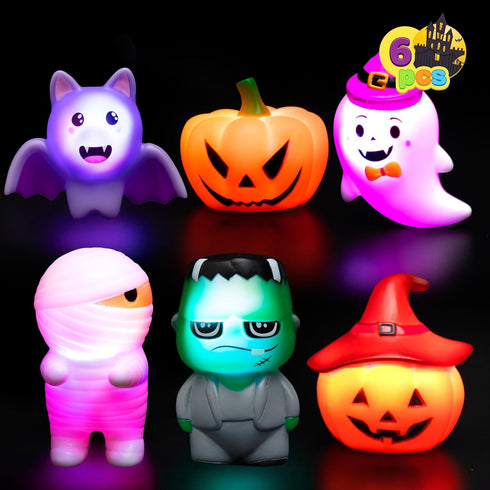 JOYIN 6 Pcs Halloween Light-Up Bath Toys - Flashing LED Light Floating Bathtub Toys for Baby Toddler Water Games