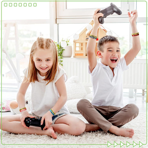 36 Pcs Video Game Bracelets, Gamer Party Favors, Silicone Rubber Wristbands for Gaming Party Decor
