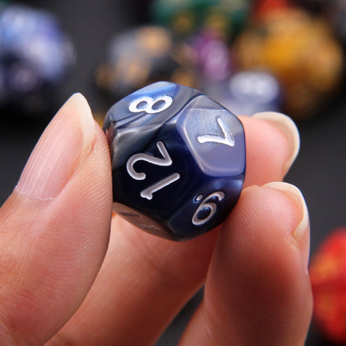 49 Pieces DND Dice Set - Polyester D&D Dice with 7 Pockets, 7 Sets for RPG DND MTG (D4, D6, D8, D10, D12, D20)