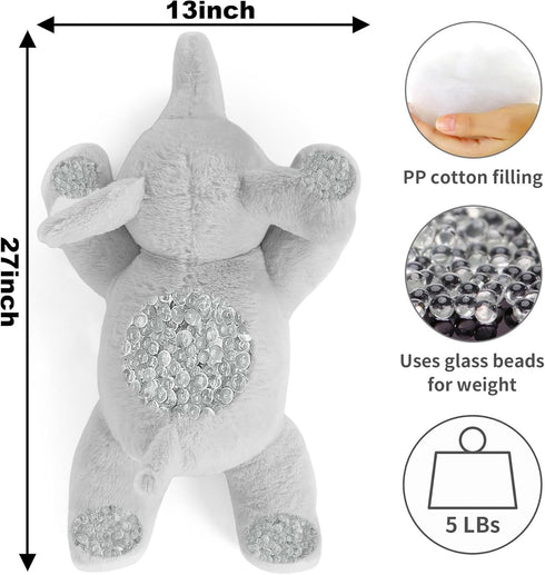 27", 5 WeBingo Weighted Elephant Stuffed Animals Pounds Weighted Plush Toy for Christmas, Valentine's, Birthday Big